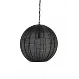 Sleek Round Matt Black Metal Pendant Lamp 50x54cm