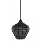 Alvaro Matte Black Round Metal Pendant Lamp