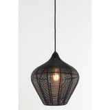 Alvaro Matte Black Round Metal Pendant Lamp