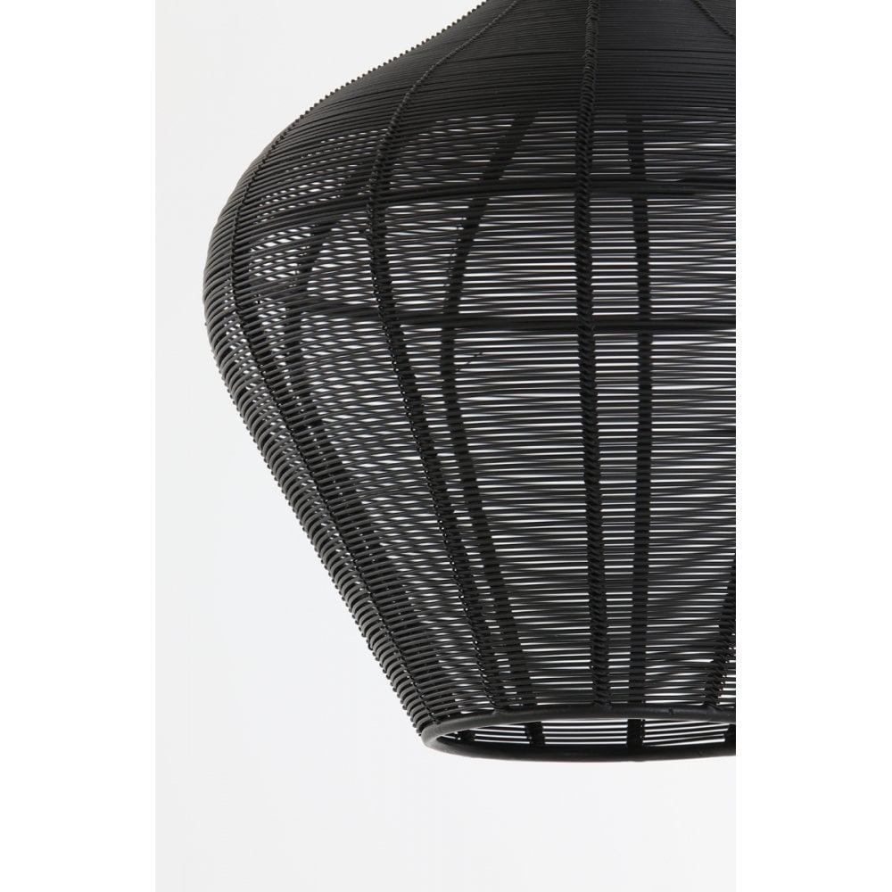 Alvaro Matte Black Round Metal Pendant Lamp