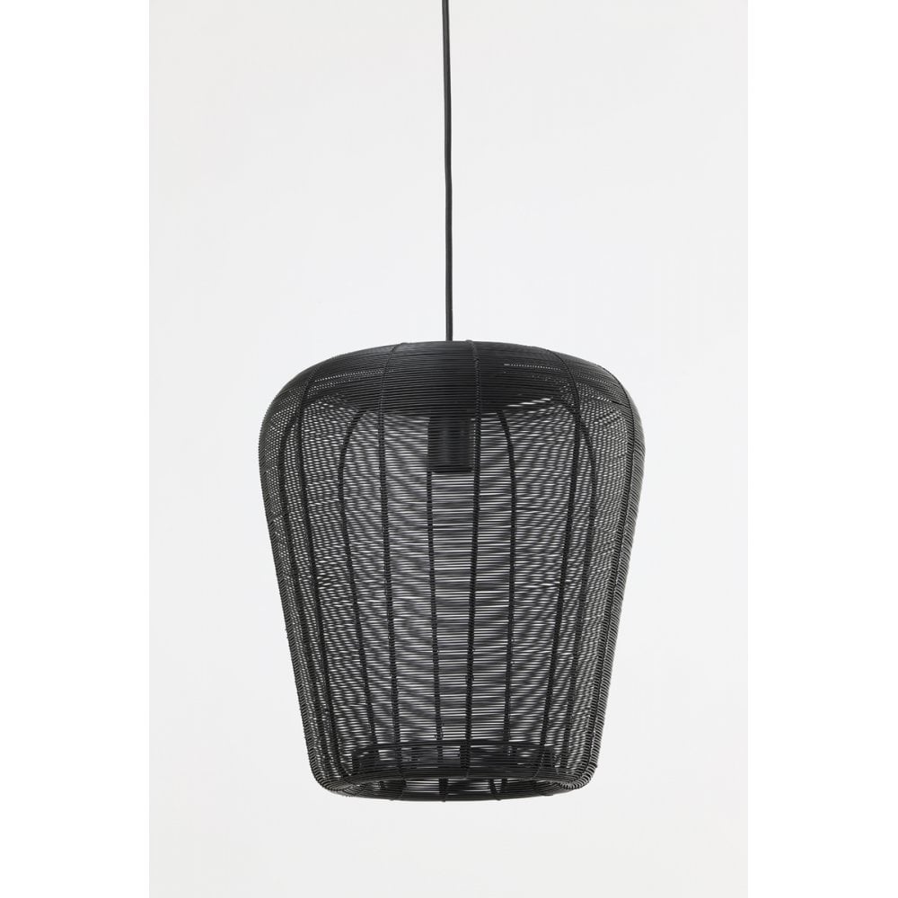 Matte Black Contemporary Metal Pendant Lamp 31x37cm