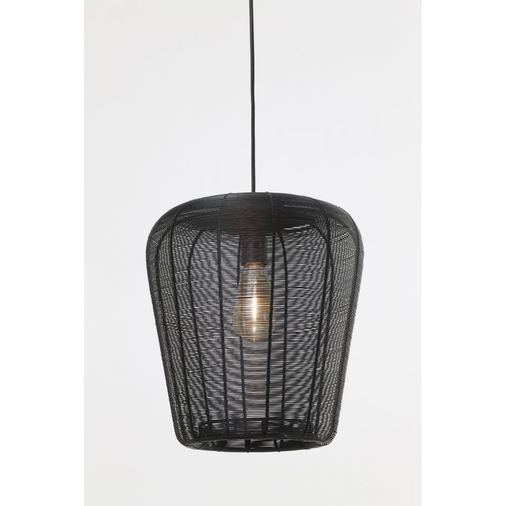Matte Black Contemporary Metal Pendant Lamp 31x37cm