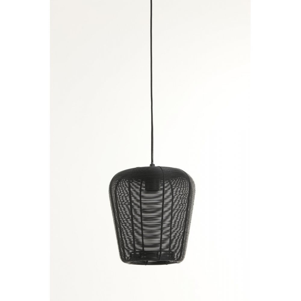 Sleek Black Metal Pendant Lamp 23x25cm