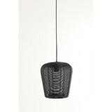 Sleek Black Metal Pendant Lamp 23x25cm