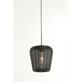 Sleek Black Metal Pendant Lamp 23x25cm