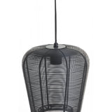 Sleek Black Metal Pendant Lamp 23x25cm