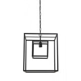Matte Black Square Hanging Lamp - 40x40x44cm Kyvos Design