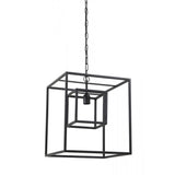 Matte Black Square Hanging Lamp - 40x40x44cm Kyvos Design