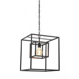 Matte Black Square Hanging Lamp - 40x40x44cm Kyvos Design