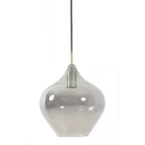 Rakel Antique Bronze + Smoked Glass Hanging Lamp 27x29.5cm
