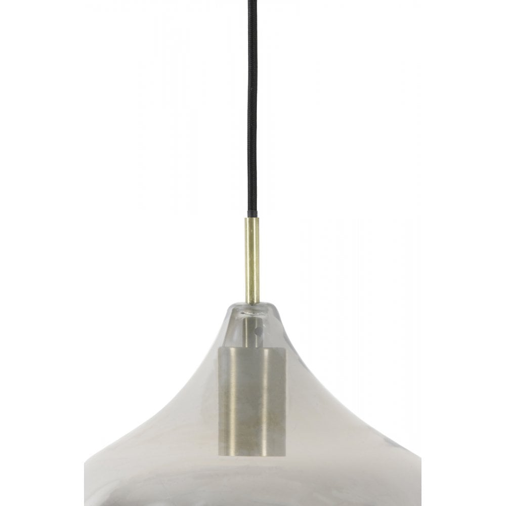 Rakel Antique Bronze + Smoked Glass Hanging Lamp 27x29.5cm