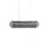 Modern Grayson Chrome & Smoked Glass 6-Light Pendant Lamp 20x80cm