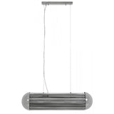 Modern Grayson Chrome & Smoked Glass 6-Light Pendant Lamp 20x80cm