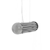 Modern Grayson Chrome & Smoked Glass 6-Light Pendant Lamp 20x80cm