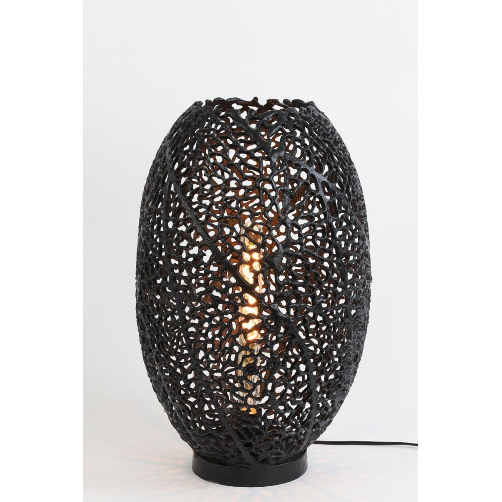 Sleek Sinula Black Metal Table Lamp - 33x52cm