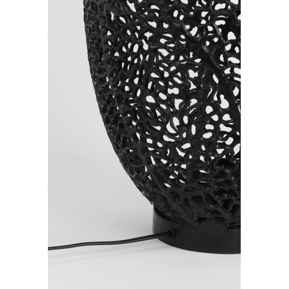Sleek Sinula Black Metal Table Lamp - 33x52cm
