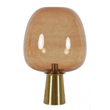 Elegant Bronze and Glass Round Table Lamp, 40x59cm, Brown