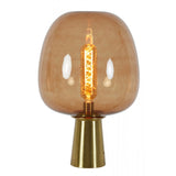 Elegant Bronze and Glass Round Table Lamp, 40x59cm, Brown