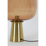 Elegant Bronze and Glass Round Table Lamp, 40x59cm, Brown