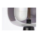 Elegant Smoke Glass Table Lamp, 40x59cm, Matte Black Finish