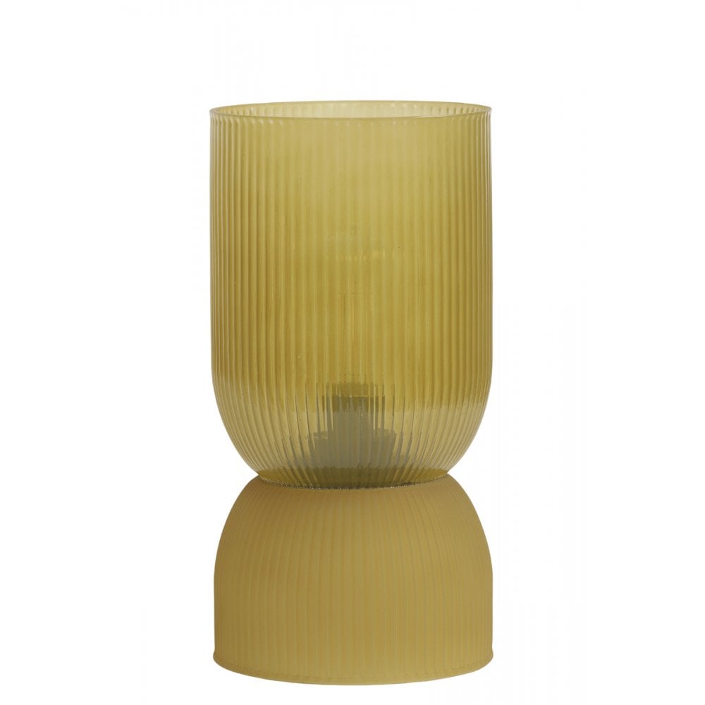 Phoebe Ocher Yellow Glass LED Table Lamp 14x27.5cm