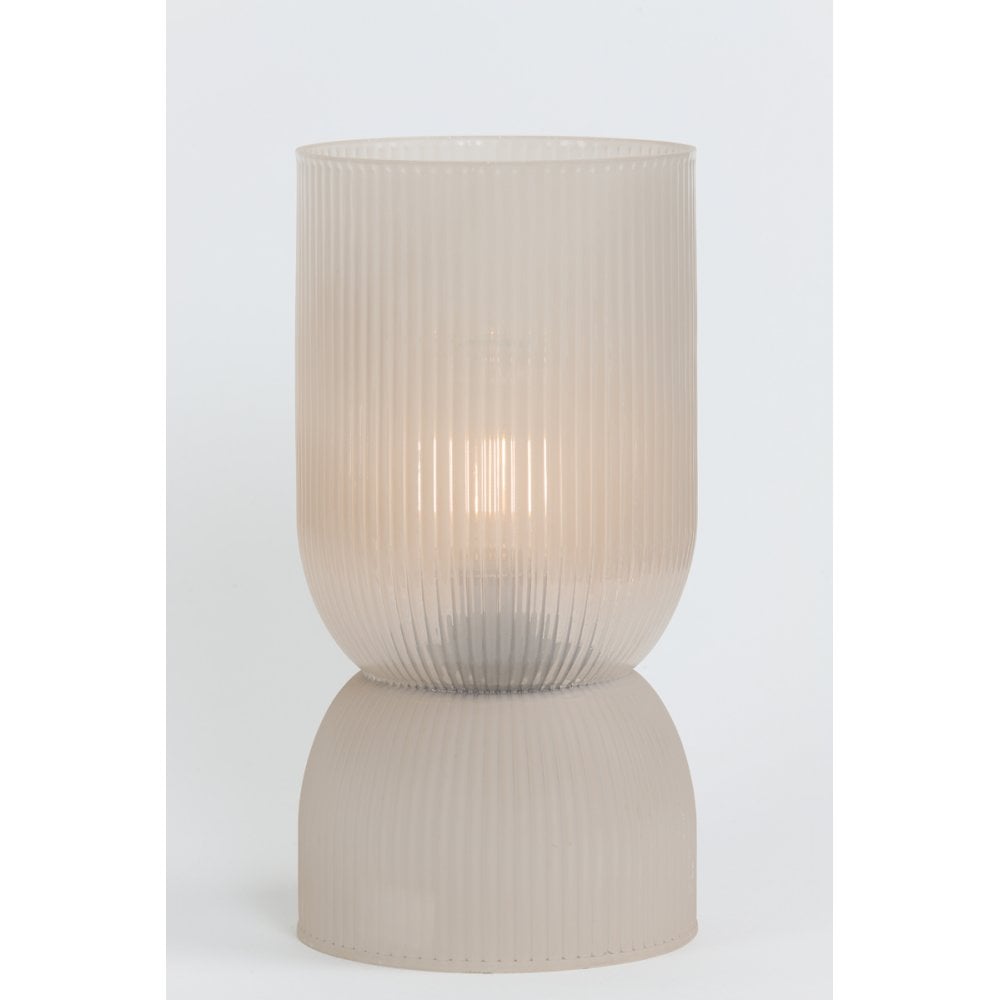 LED Glass Table Lamp 14x27.5cm Phoebe in Light Gray
