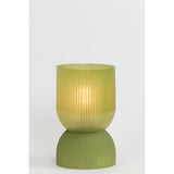 LED Glass Table Lamp in Olive Green - 12x19.5cm