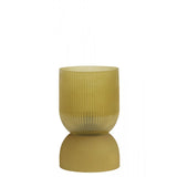 Round Ocher Yellow Glass LED Table Lamp (12x19.5cm)