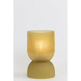 Round Ocher Yellow Glass LED Table Lamp (12x19.5cm)