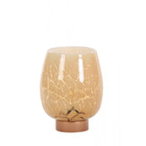 Modern Caramel Copper LED Glass Table Lamp - 15x19cm