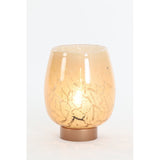 Modern Caramel Copper LED Glass Table Lamp - 15x19cm