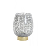 Sylas Elegance: Round Glass LED Table Lamp in Grey and Bronze