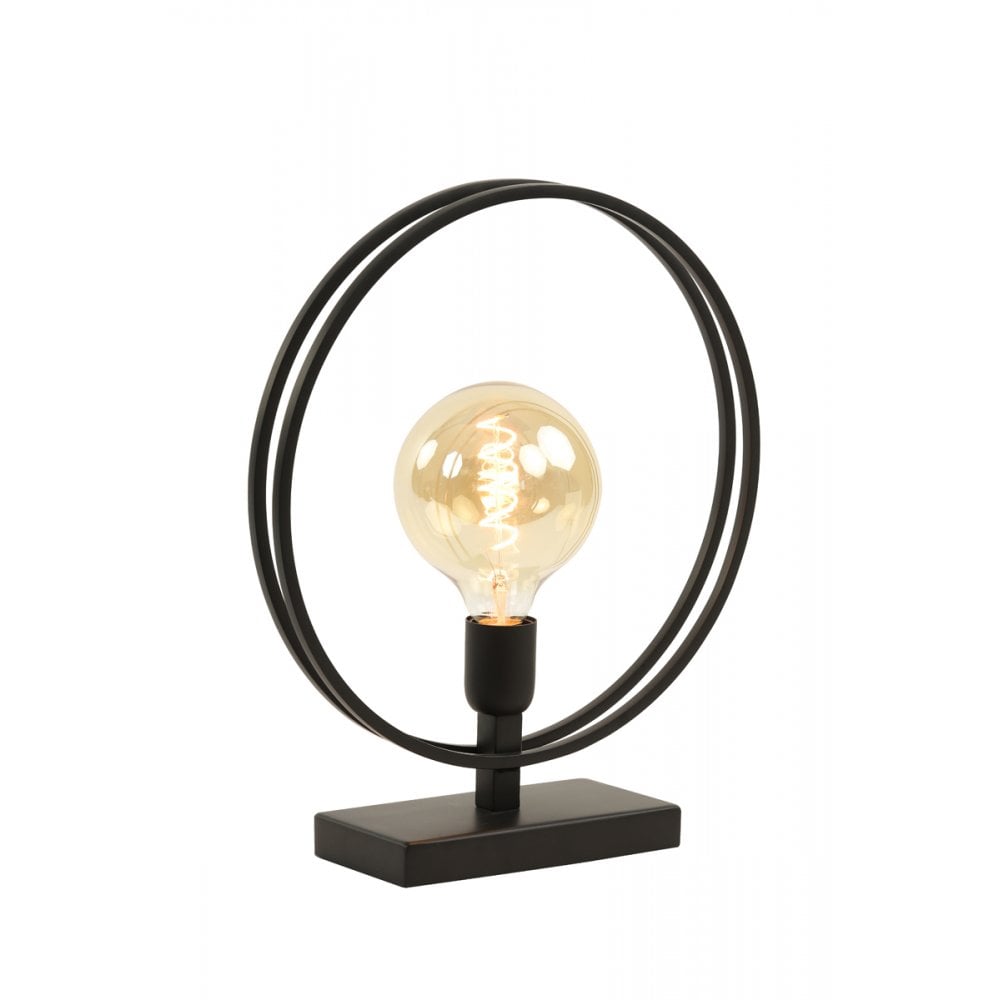 Sleek Black Rudra Metal Table Lamp - 35x10x40cm