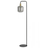 Antique Bronze Lekar Floor Lamp with Smoked Glass, 28x155cm