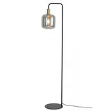 Antique Bronze Lekar Floor Lamp with Smoked Glass, 28x155cm
