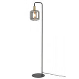 Antique Bronze Lekar Floor Lamp with Smoked Glass, 28x155cm