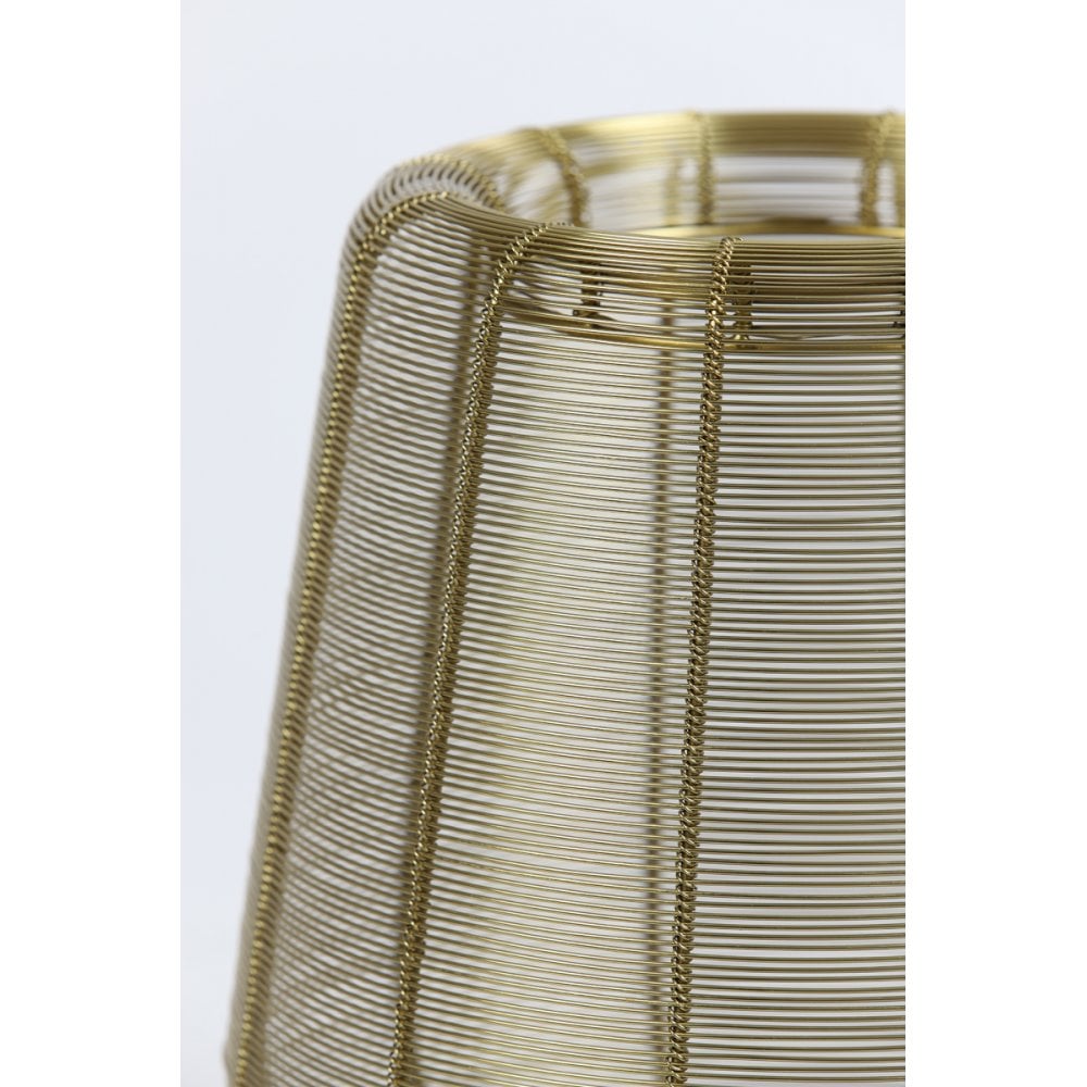 Golden Glow Round Metal Table Lamp 22x26cm