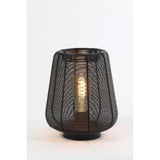 Stylish Matt Black Metal Table Lamp - 22x26cm