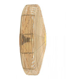 Handcrafted Natural Rattan Wall Lamp - Round, 60x21cm