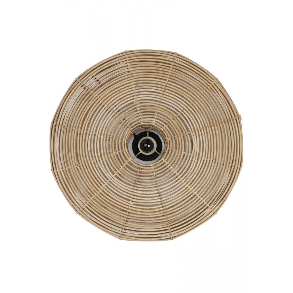 Handcrafted Natural Rattan Wall Lamp - Round, 60x21cm