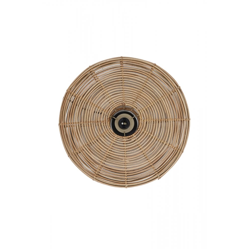 Natural Rattan Round Wall Sconce - 51x21cm