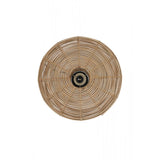 Natural Rattan Round Wall Sconce - 51x21cm