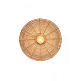 Natural Rattan Round Wall Sconce - 51x21cm