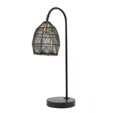 Elegant Meya Black and Gold Metal Table Lamp - 60cm
