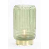 Emerald Glow LED Glass Table Lamp 16x26.5cm