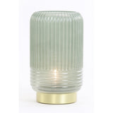 LED Glass Table Lamp - Lipa Collection, Grey Green, 16x27.5cm