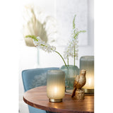 LED Glass Table Lamp - Lipa Collection, Grey Green, 16x27.5cm