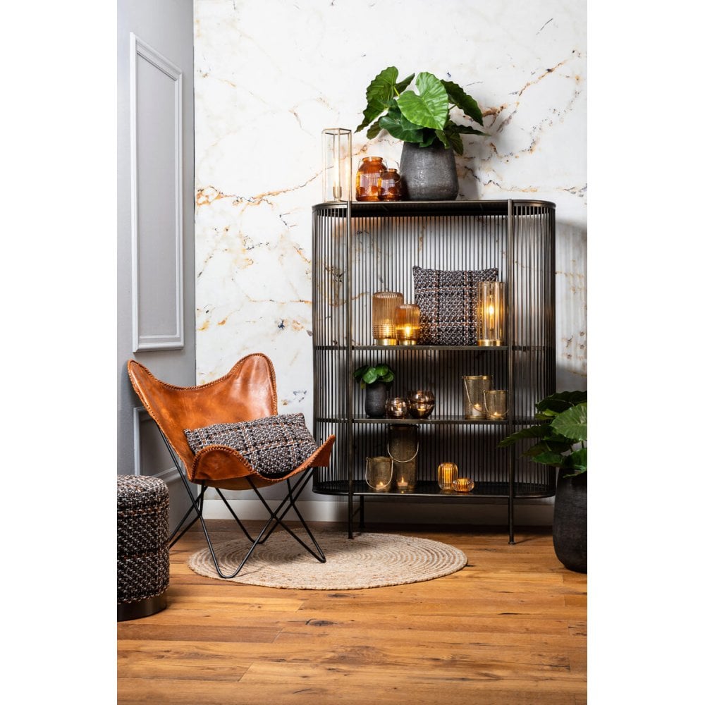 Elegant LED Glass Table Lamp - Brown, 16x26.5cm