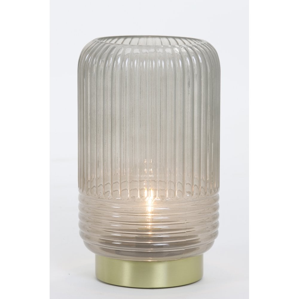 Lipa Glass LED Table Lamp in Warm Grey - 16x26.5cm
