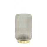 Modern LED Glass Table Lamp, Warm Grey, 12x18.5cm